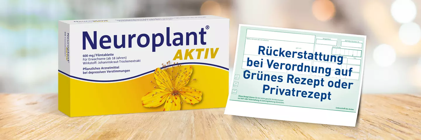 Neuroplant Packung und grünes Rezept